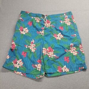 Vintage Polo Ralph Lauren Men's Blue Floral 90's Hawaiian Swim‎ Trunk Shorts XXL
